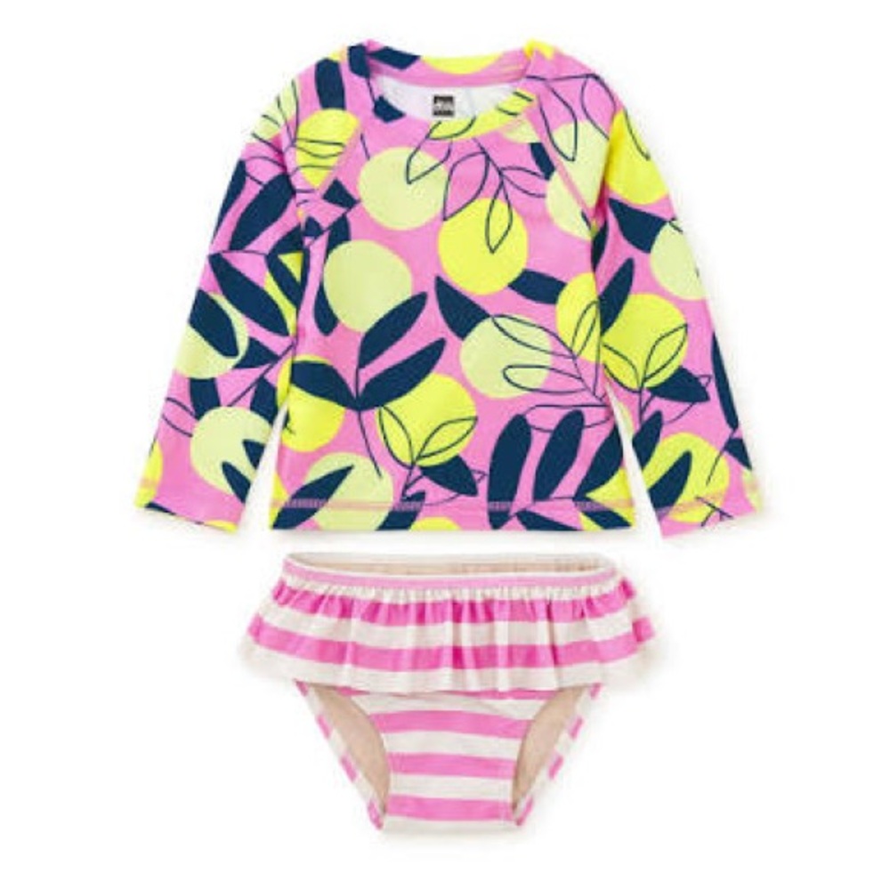 Tea Collection Rash Guard Baby Swim Set in Mediterranean Citrus